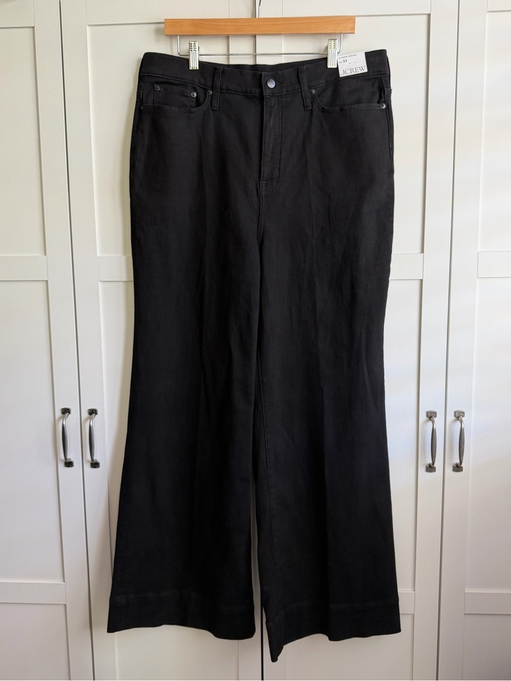 J.Crew Black Denim Trouser in 1996 Semi-Stretch Size 32